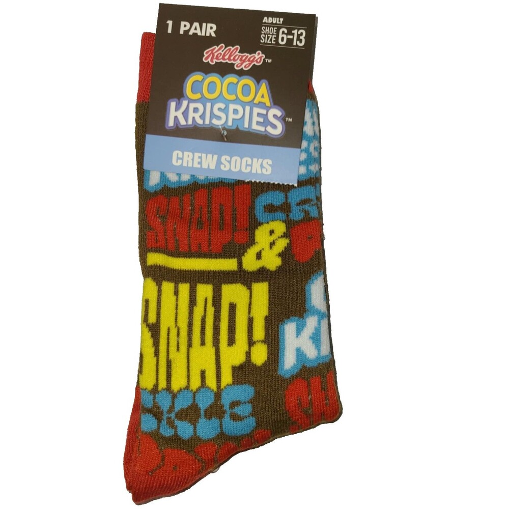 Cocoa Krispies Socks Unisex Size 6-13 NEW Retro Throwback Style NWT